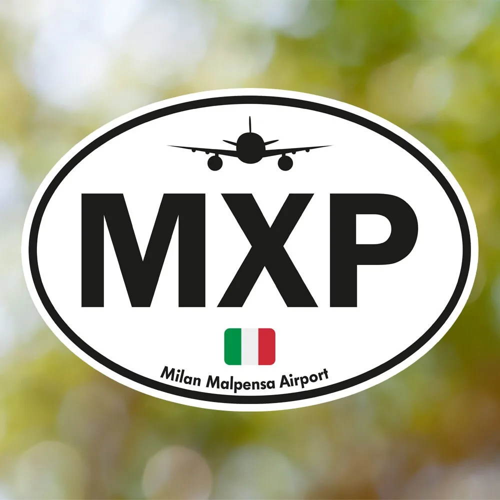 MXP Milan Airport Sticker (Oval Vintage)