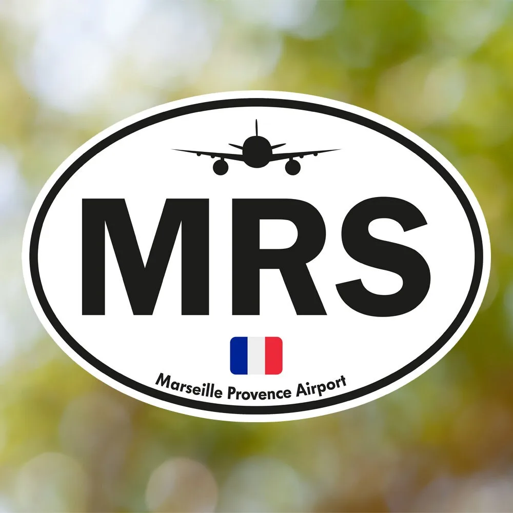 Marseille Airport Sticker (Oval Vintage)