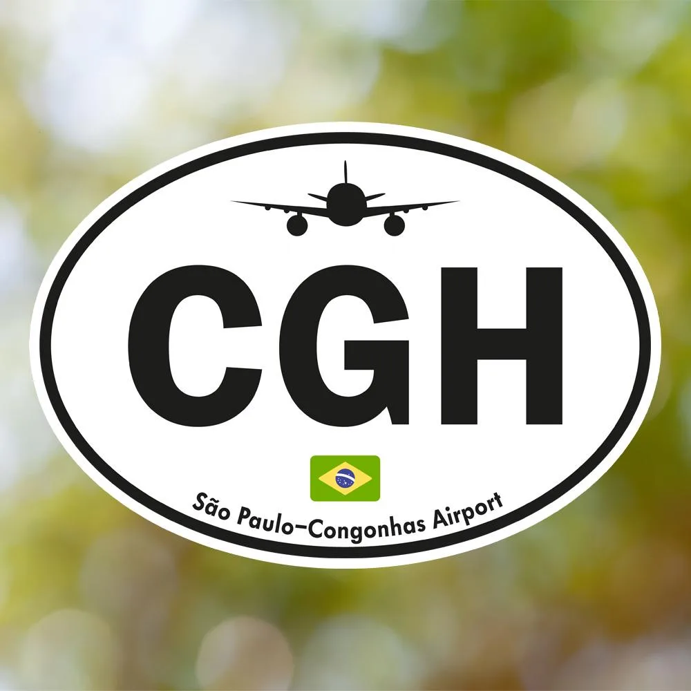 CGH São Paulo Airport Sticker (Oval Vintage)