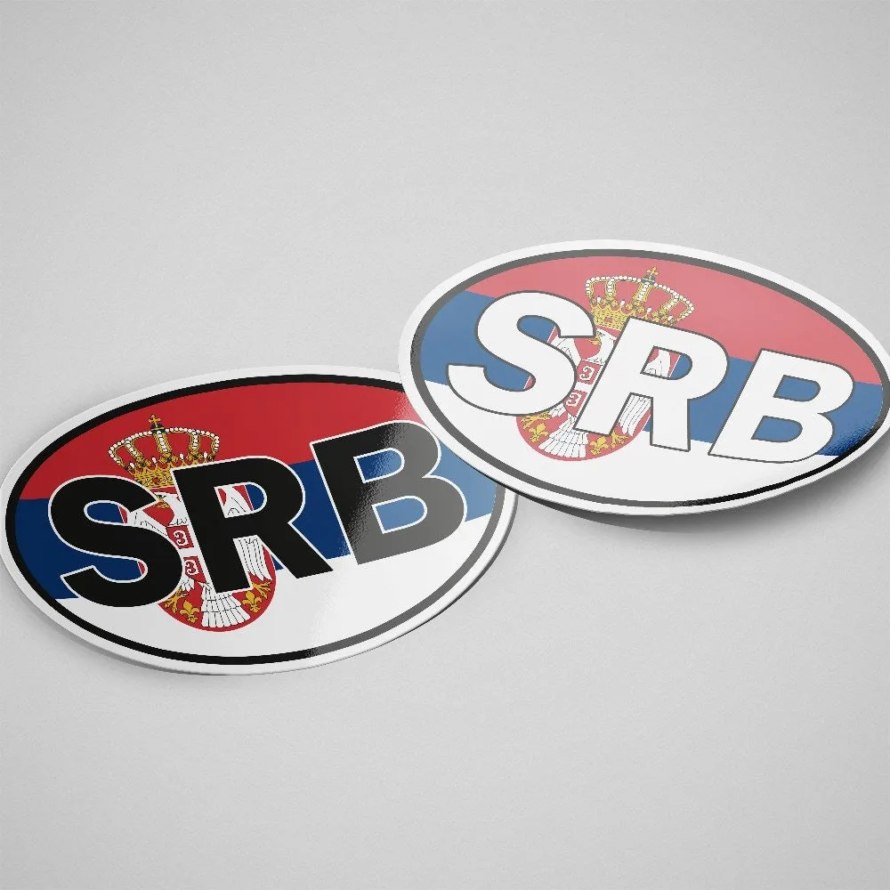Serbia Sticker Oval Flag