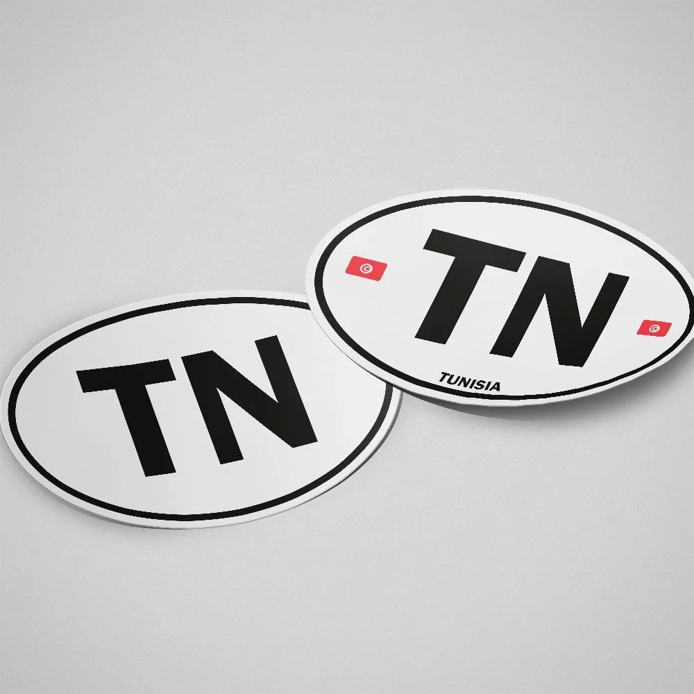 Tunisia Sticker Oval White