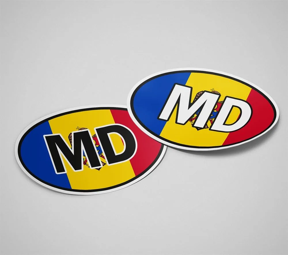 Moldova Sticker Oval Flag