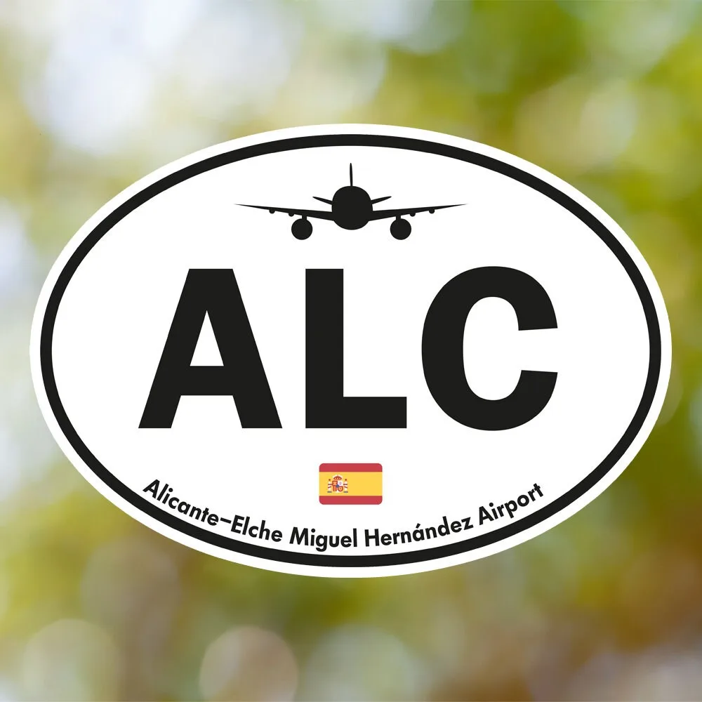 Alicante Airport Sticker (Oval Vintage)