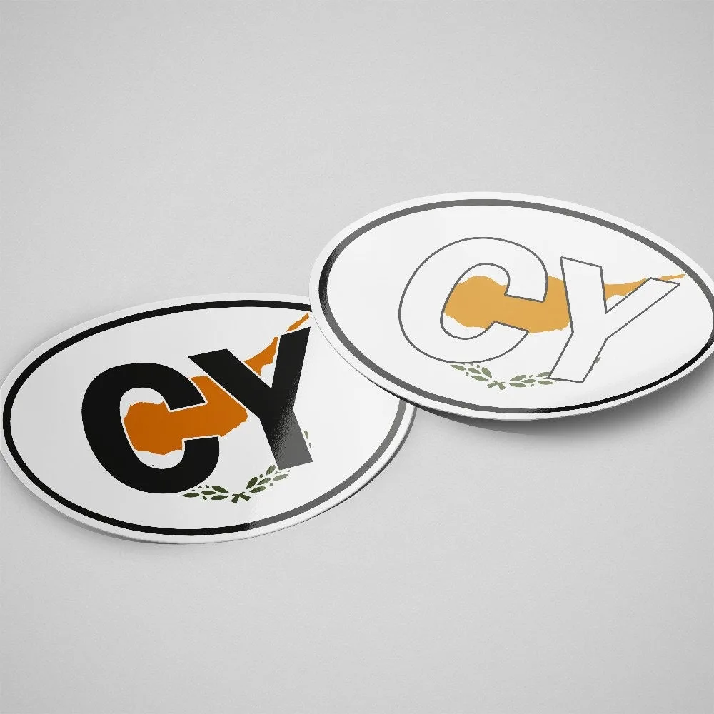 Cyprus Sticker Oval Flag