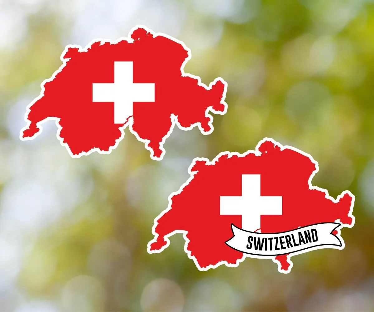 Switzerland Country Shaped Sticker