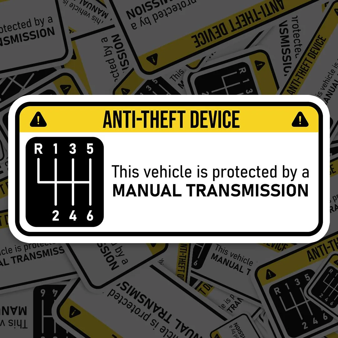 Manual Transmission Warning Sticker