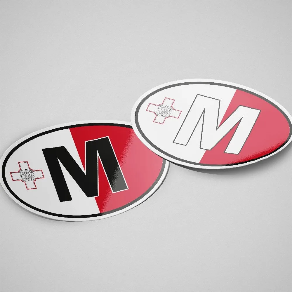 Malta Sticker Oval Flag