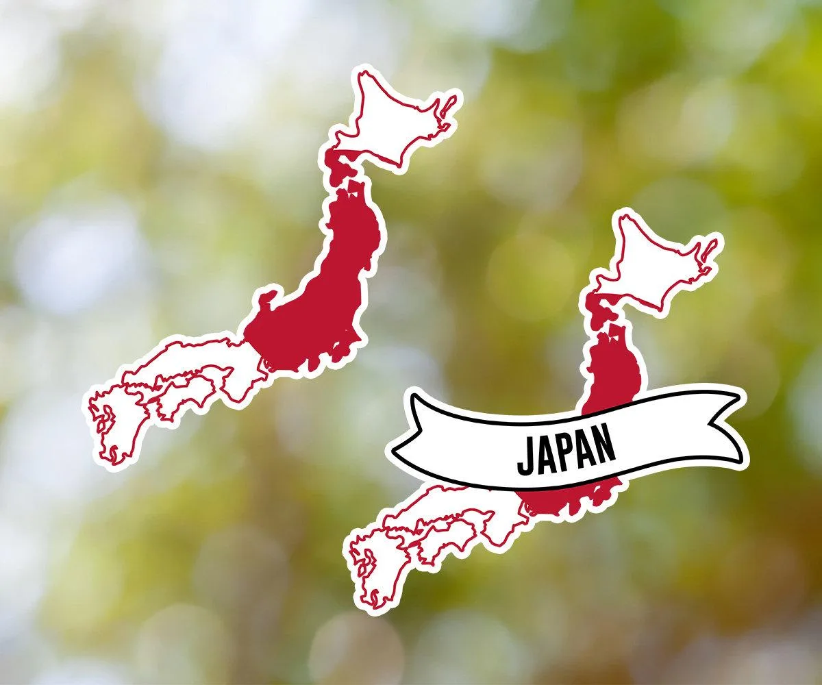Japan Country Shaped Sticker