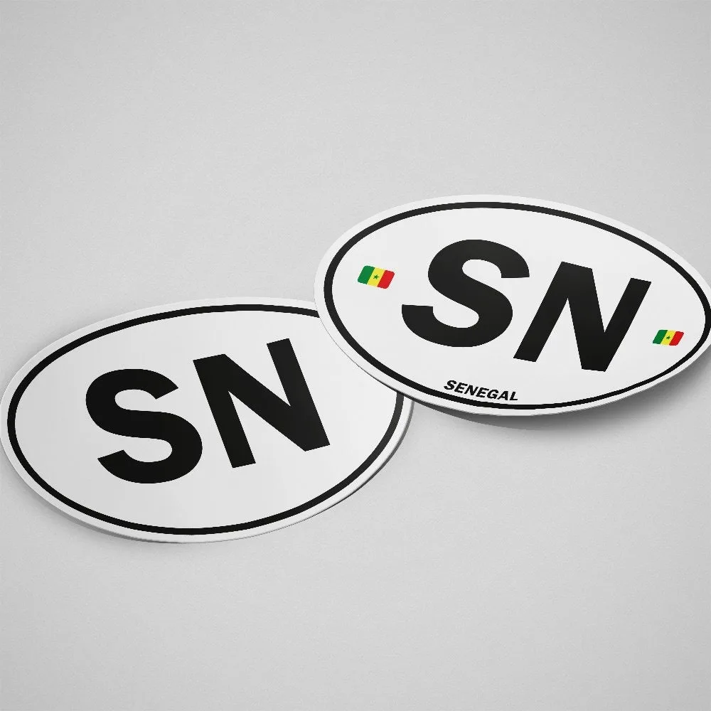 Senegal Sticker Oval White