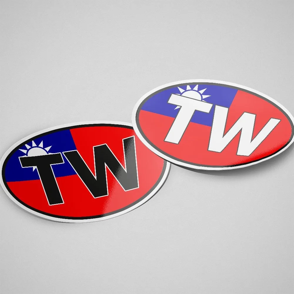 Taiwan Sticker Oval Flag