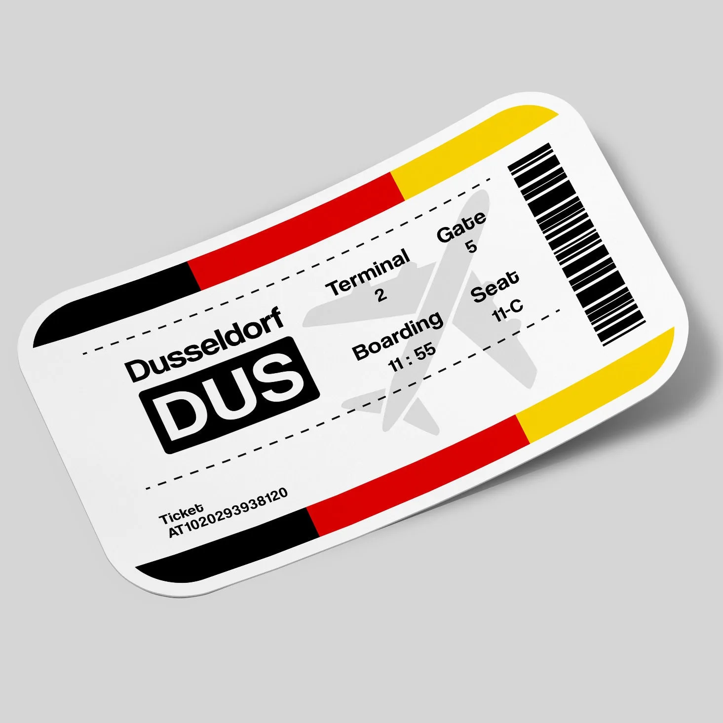 Dusseldorf Airport Ticket Sticker