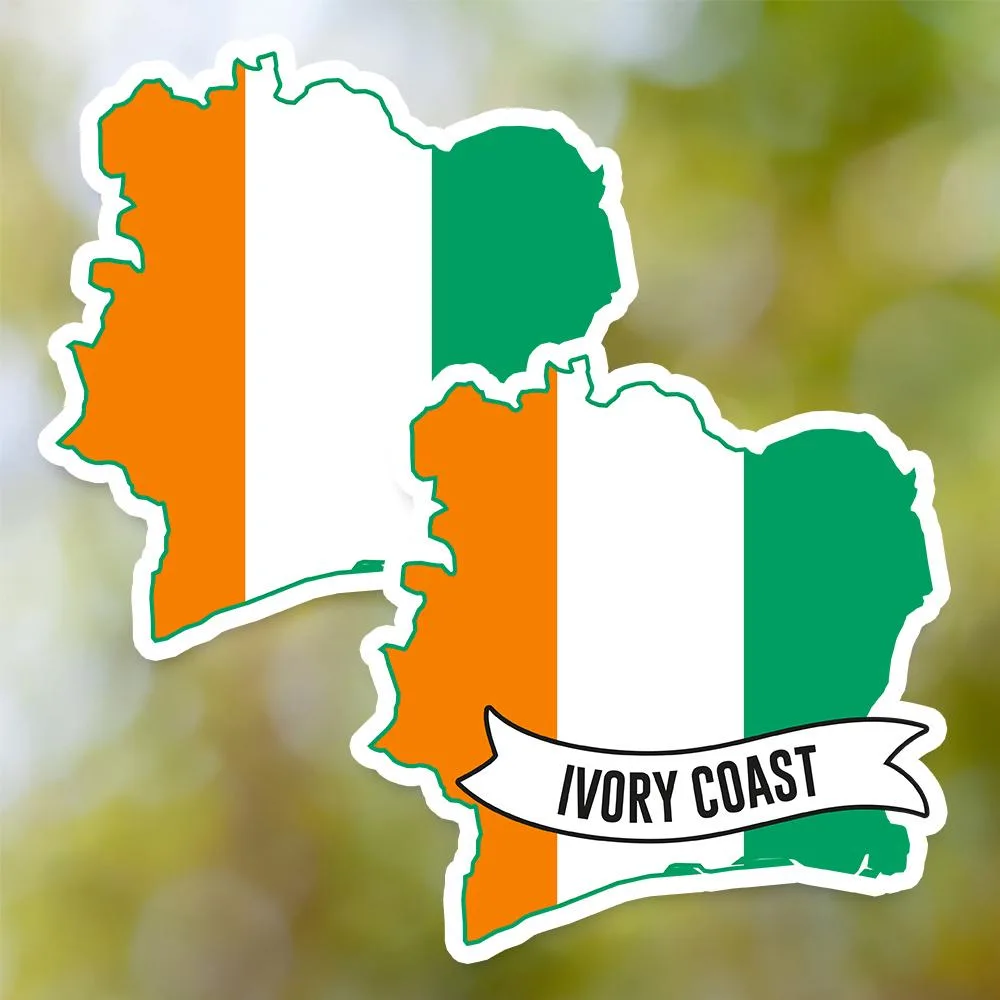 Ivory Coast Country Shaped Sticker