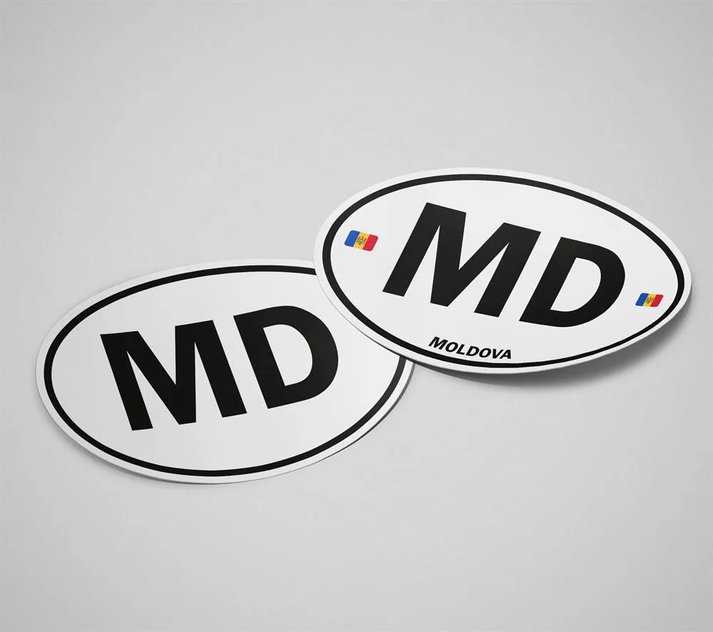 Moldova Sticker Oval White