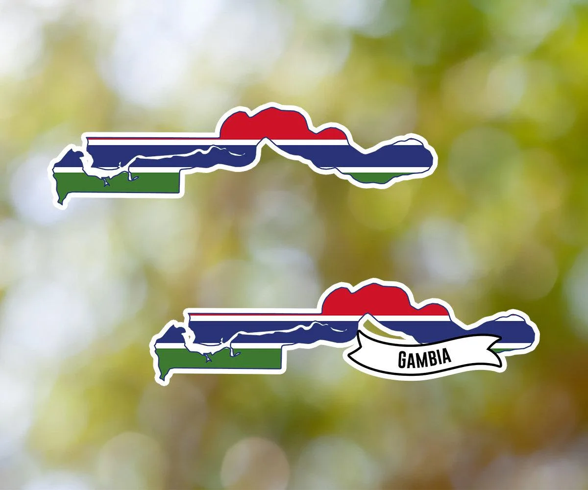 Gambia Country Shaped Sticker