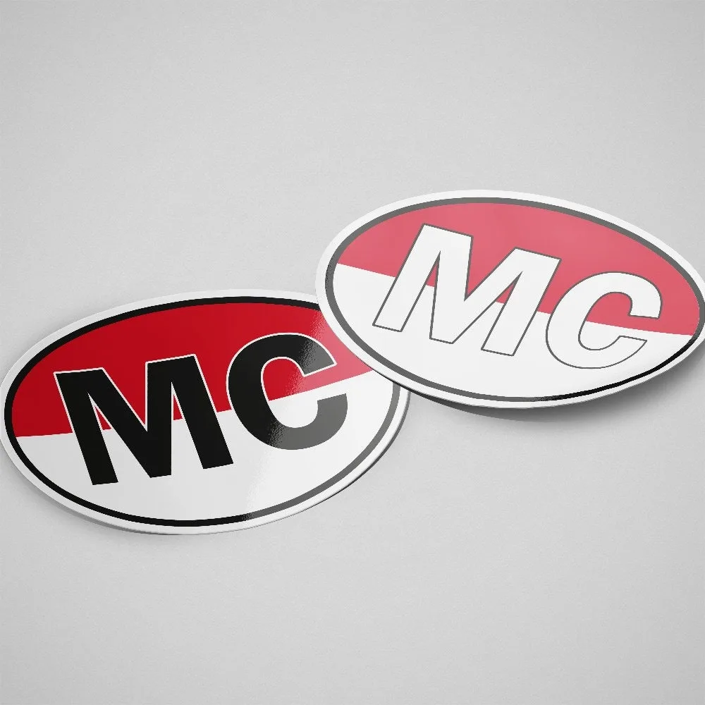 Monaco Sticker Oval Flag