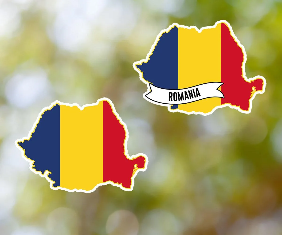 Romania Country Shaped Sticker