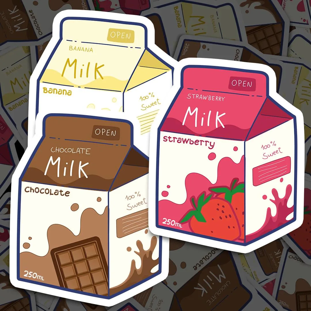Cute Milk Box Sticker