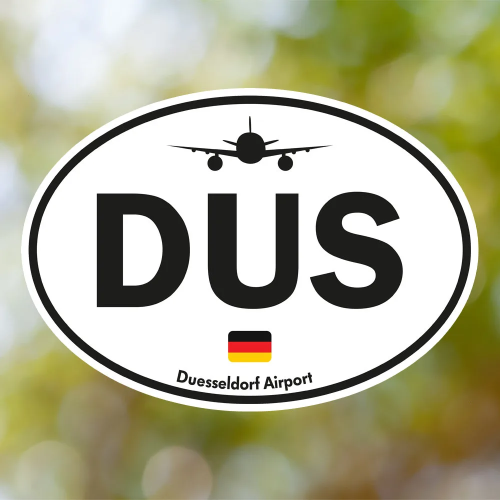 Dusseldorf Airport Sticker (Oval Vintage)