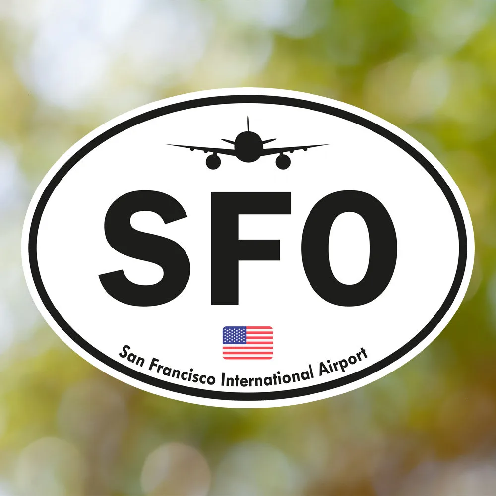 San Francisco Airport Sticker (Oval Vintage)