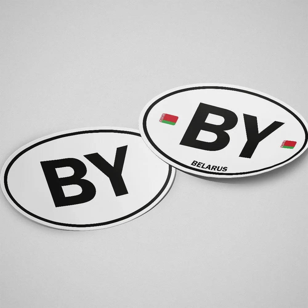 Belarus Sticker Oval White
