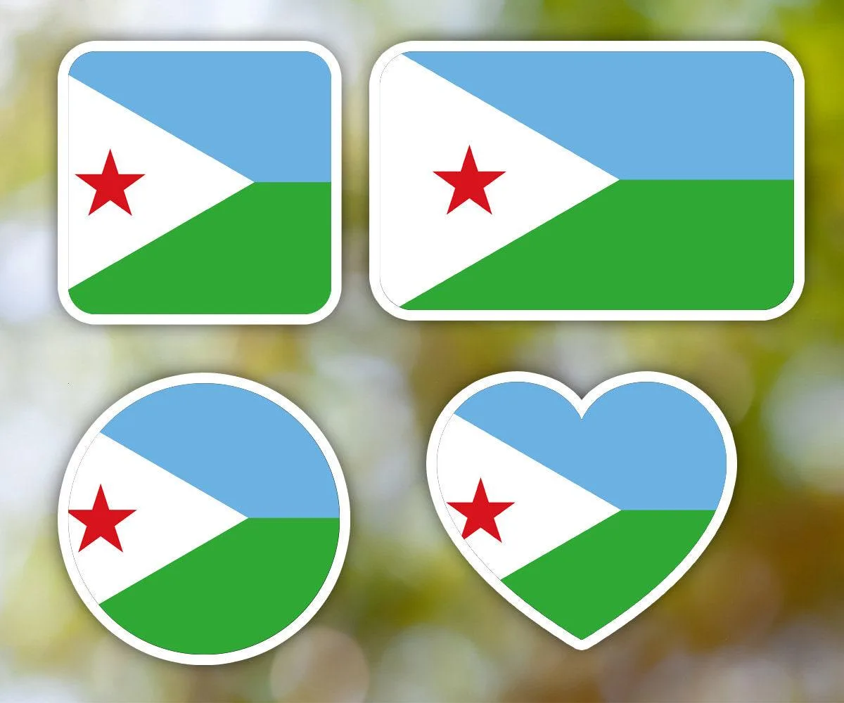 Djibouti Geometric Sticker
