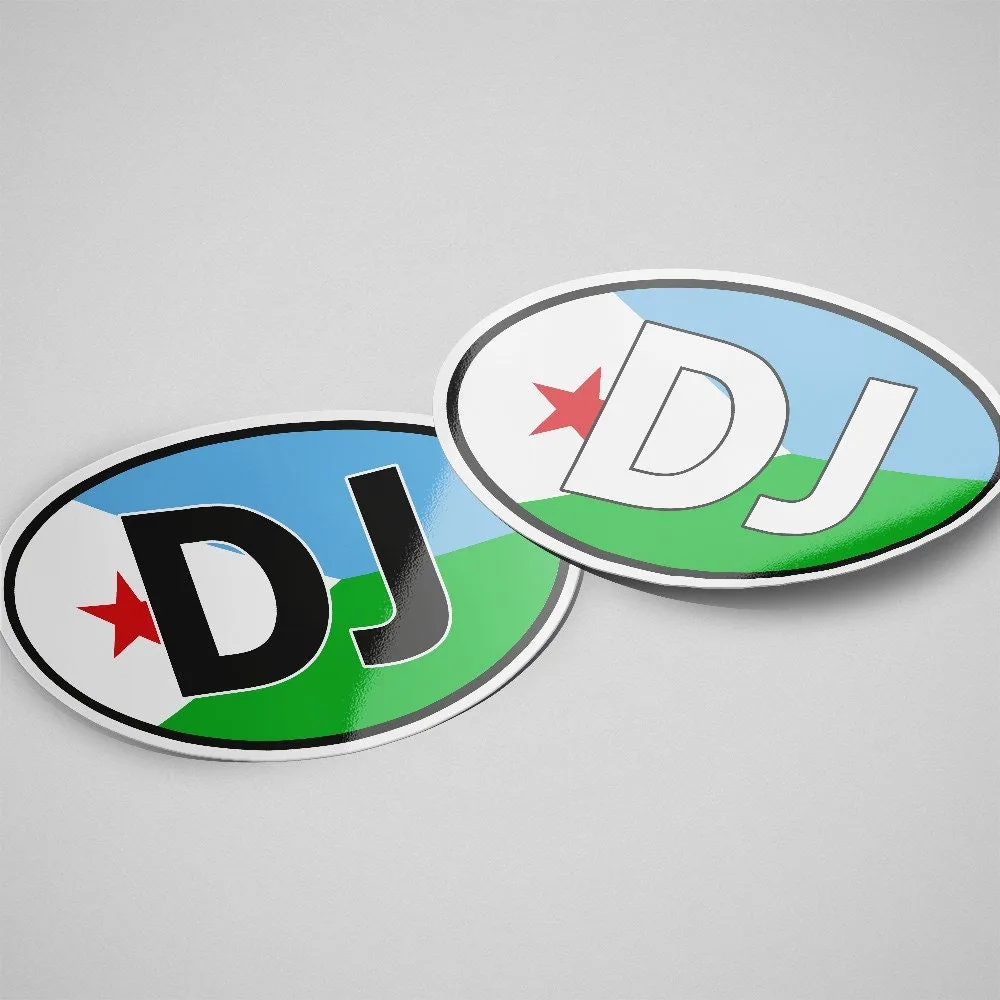 Djibouti Sticker Oval Flag