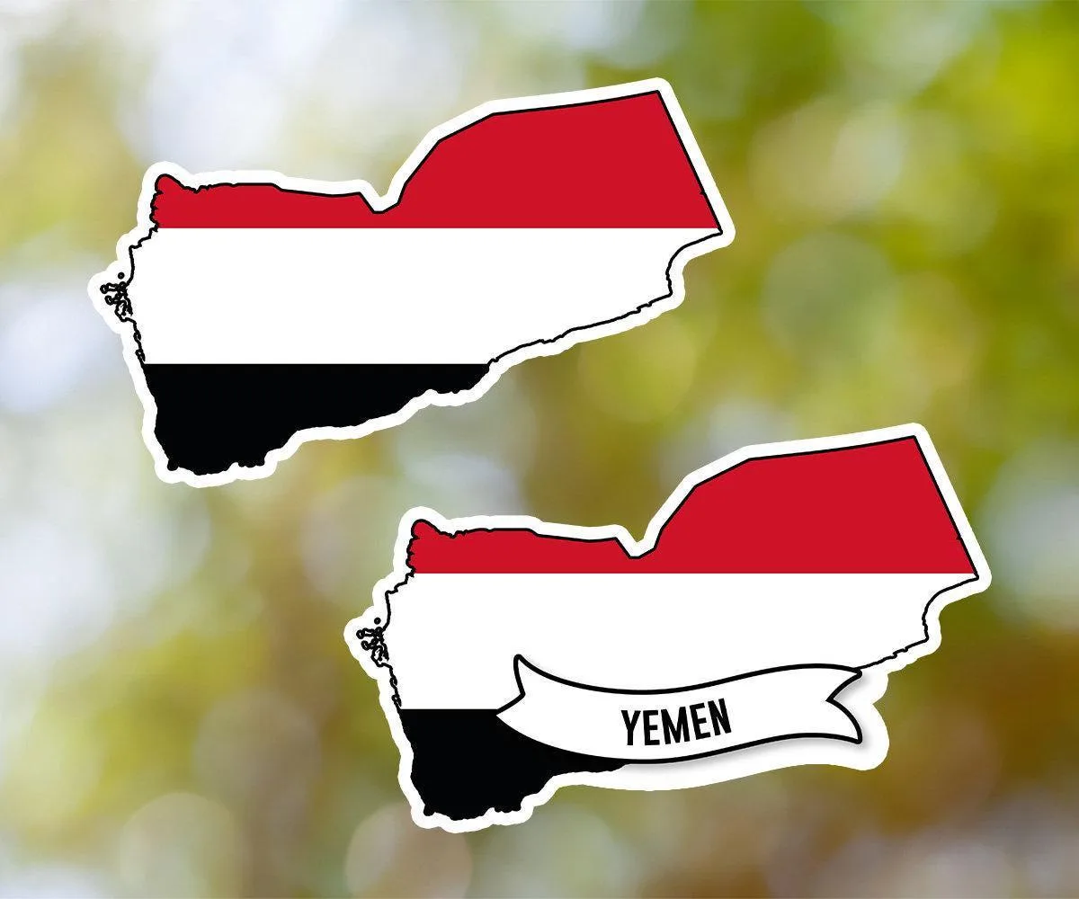 Yemen Country Shaped Sticker