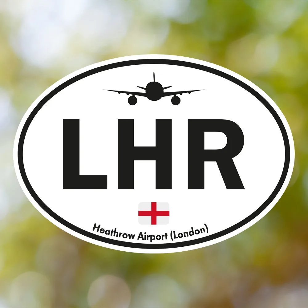 London Heathrow Airport Sticker (Oval Vintage)