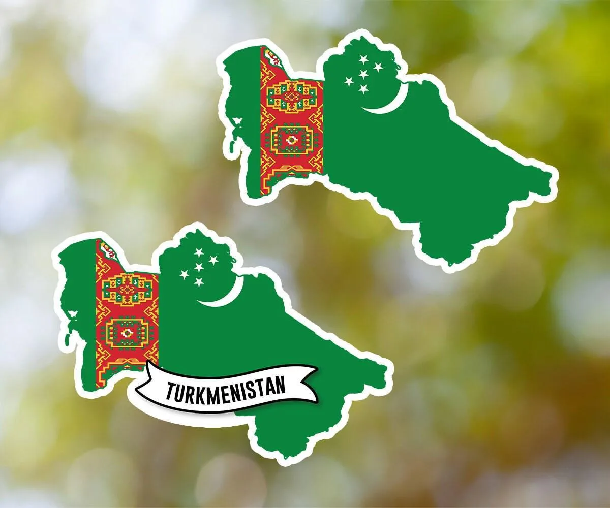 Turkmenistan Country Shaped Sticker