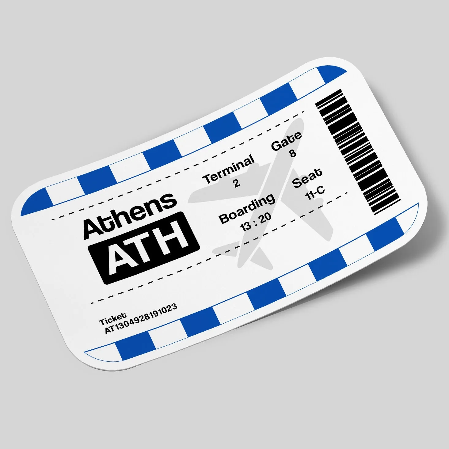 Athens Airport Ticket Sticker