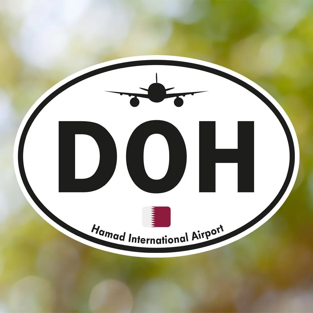 DOH Hamad Airport Sticker (Oval Vintage)