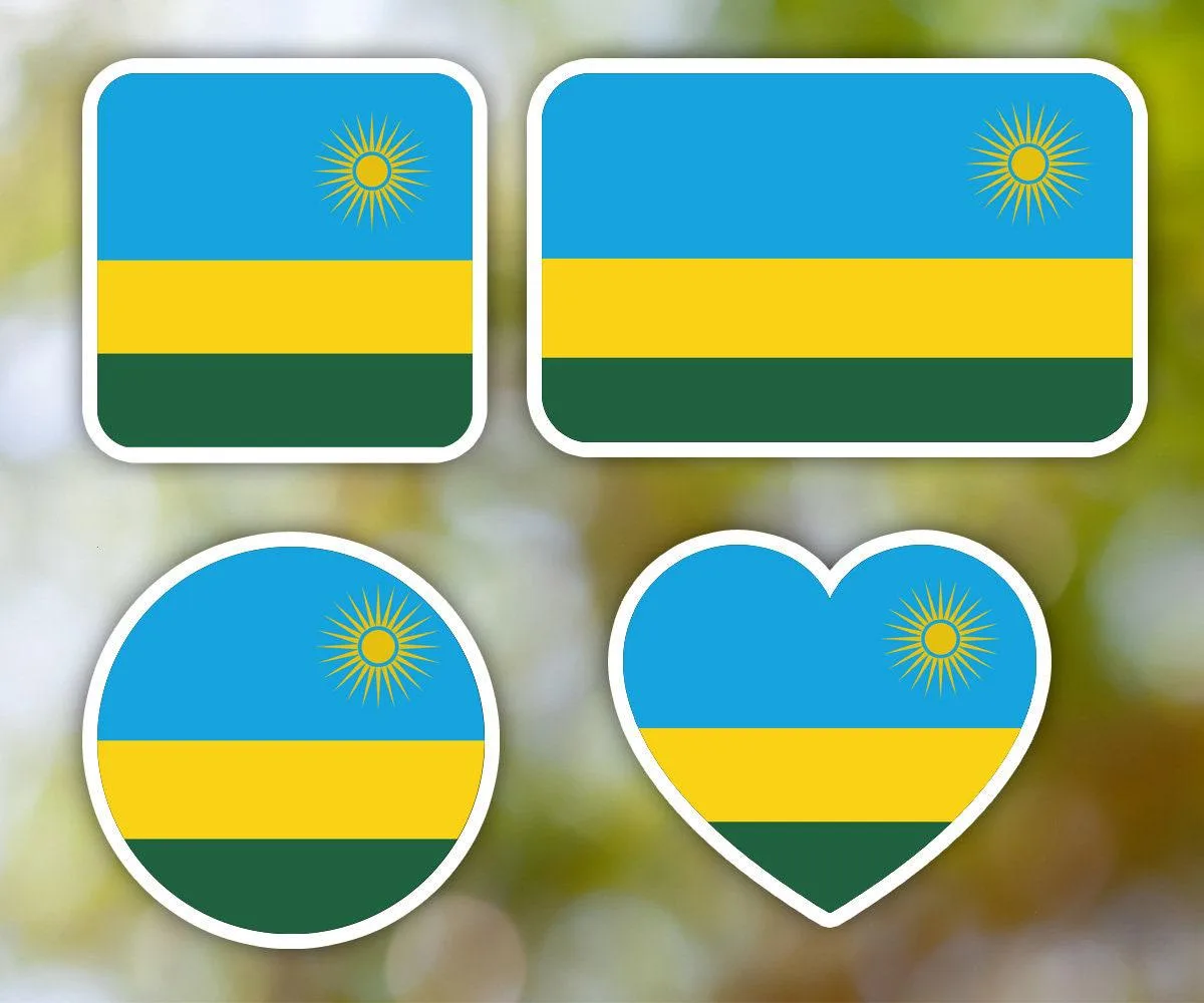 Rwanda Geometric Sticker
