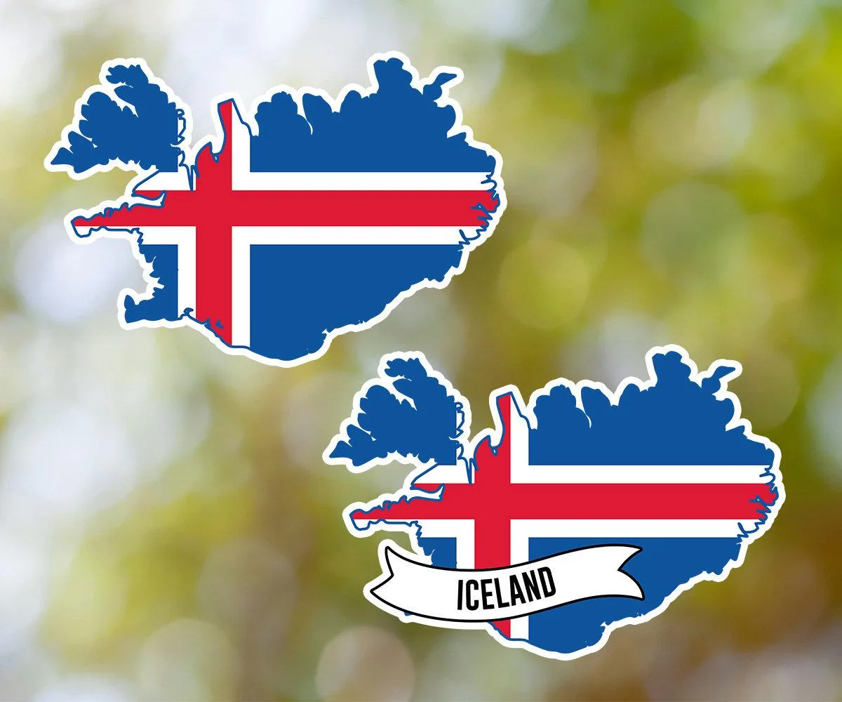 Iceland Country Shaped Sticker