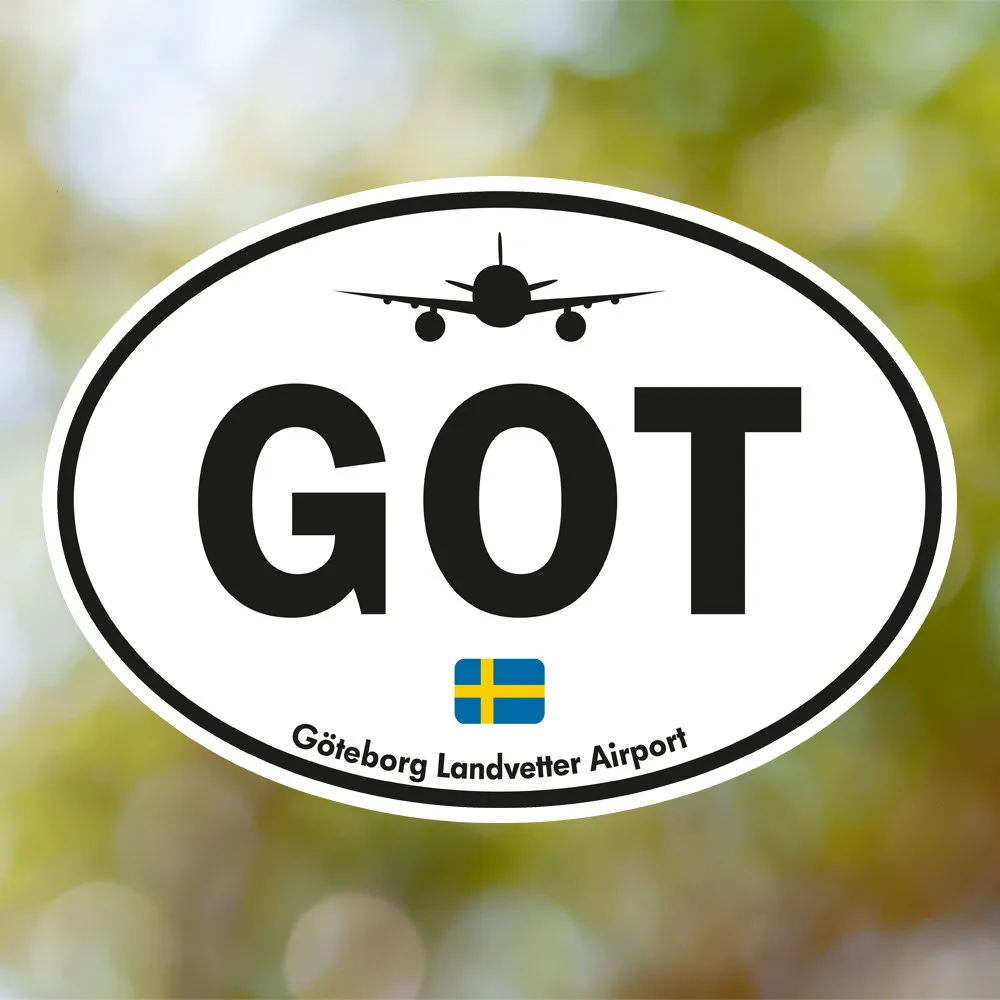 Göteborg Airport Sticker (Oval Vintage)