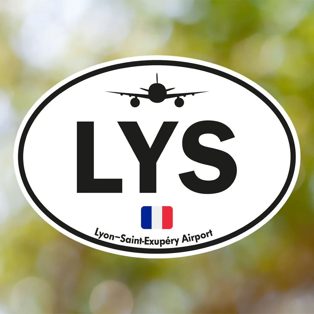 Lyon Airport Sticker (Oval Vintage)