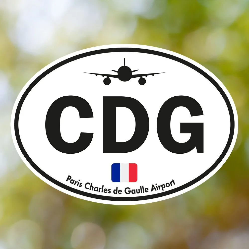 Paris Airport Sticker (Oval Vintage)