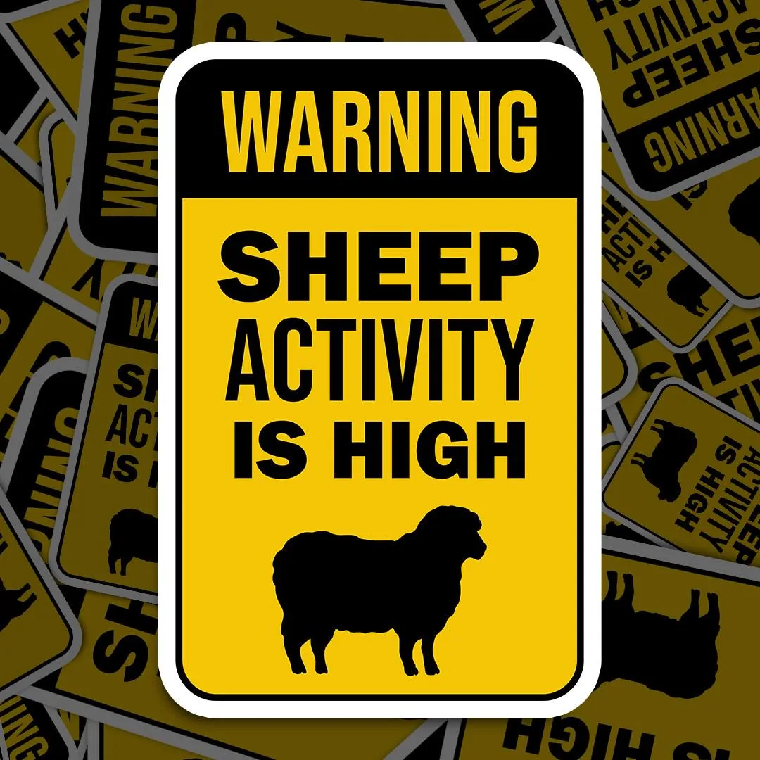 Warning Sheep Sticker