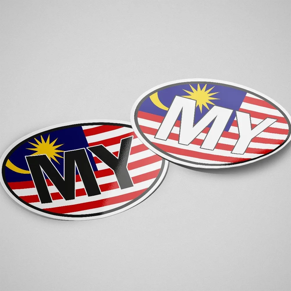 Malaysia Sticker Oval Flag