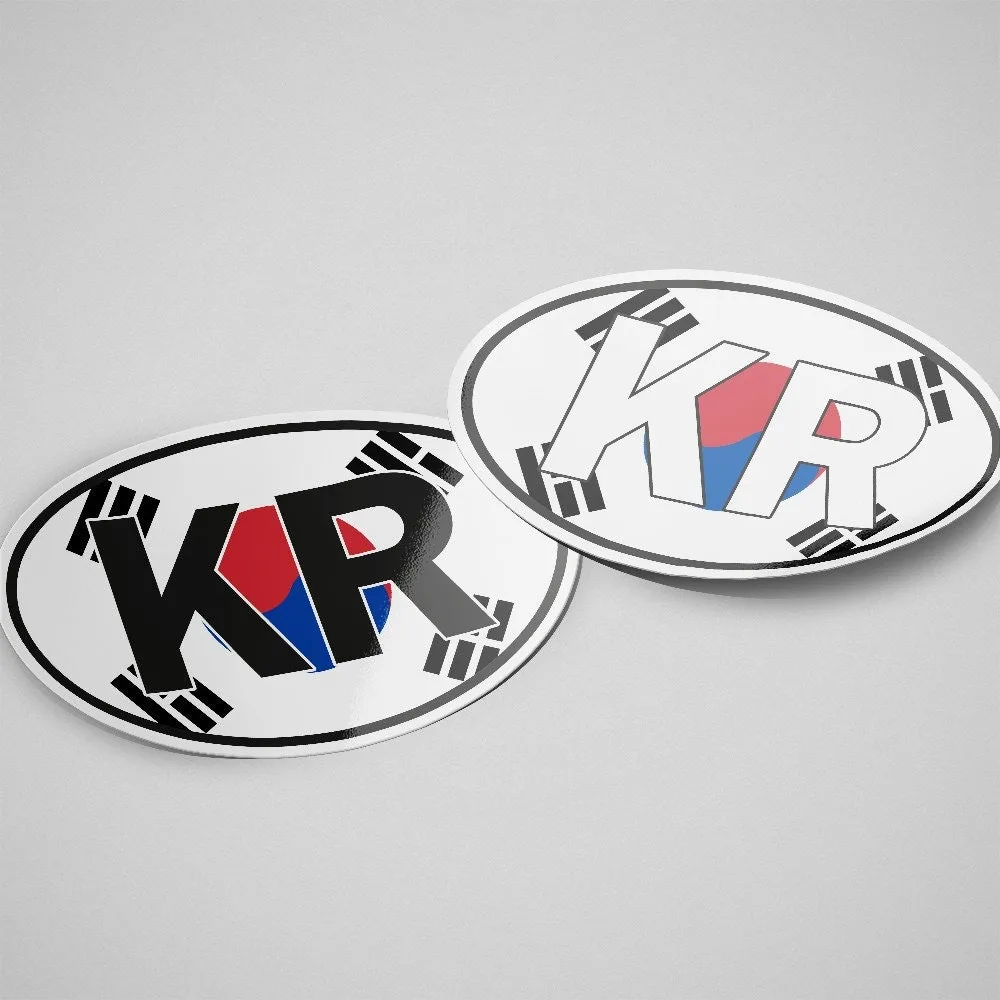 South Korea Sticker Oval Flag
