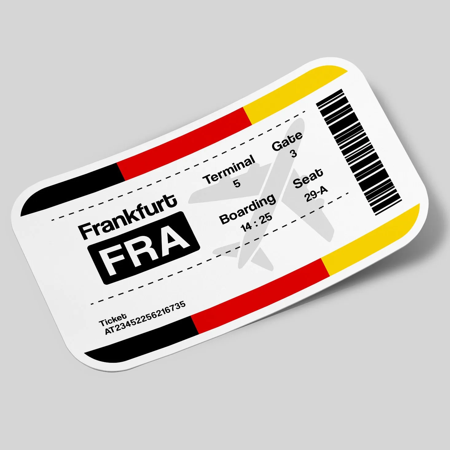 Frankfurt Airport Ticket Sticker
