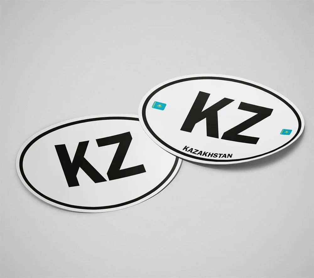 Kazakhstan Sticker Oval White