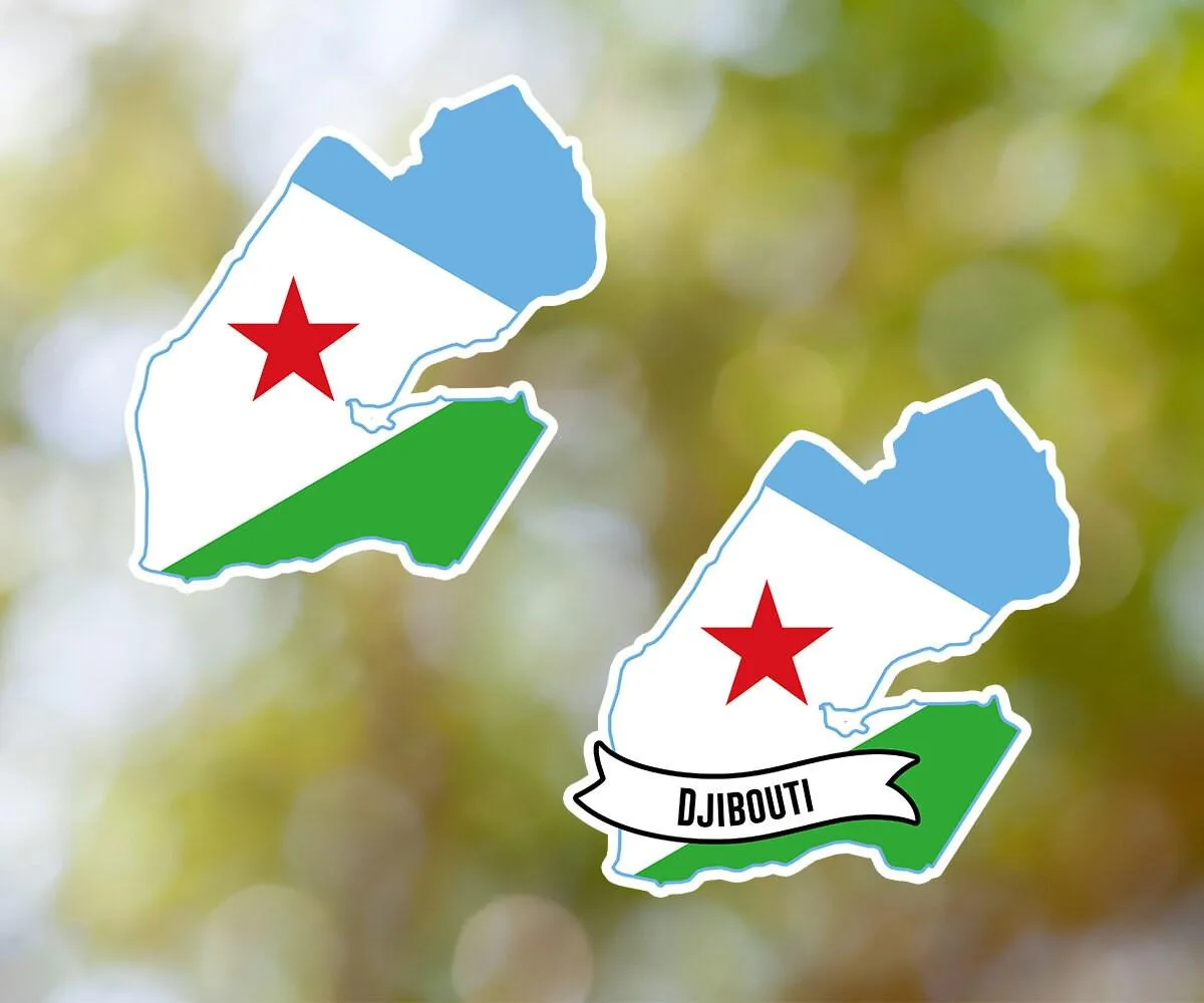 Djibouti Country Shaped Sticker