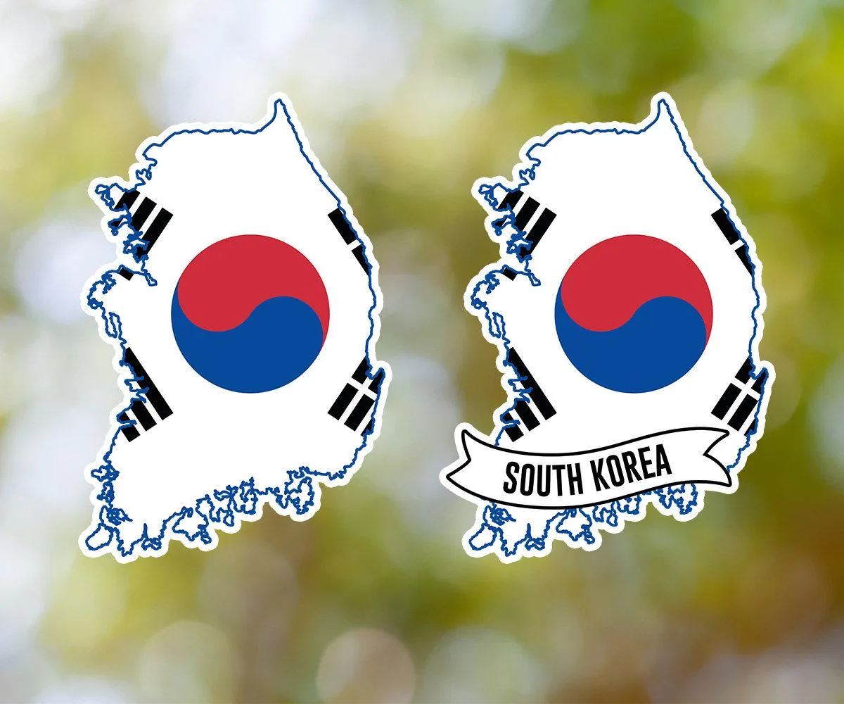 South Korea Country Shaped Sticker