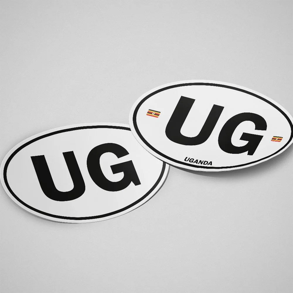 Uganda Sticker Oval White