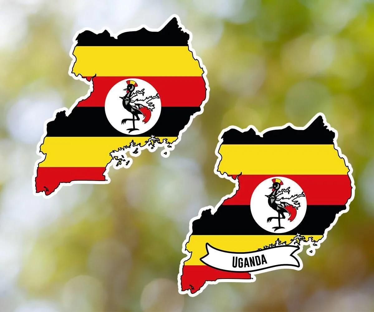 Uganda Country Shaped Sticker