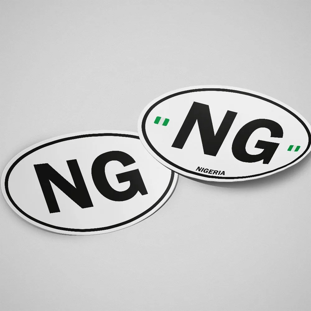 Nigeria Sticker Oval White