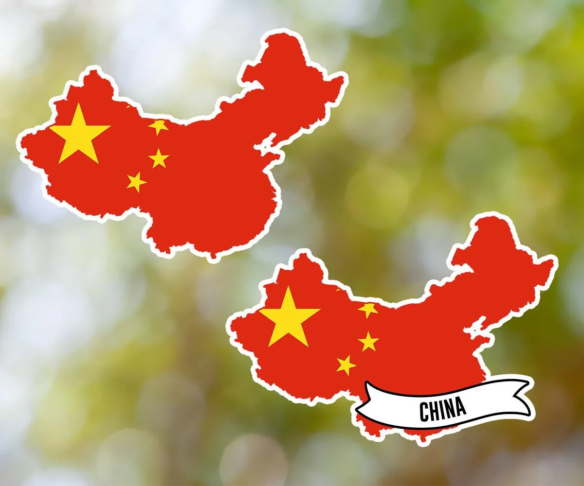 China Country Shaped Sticker