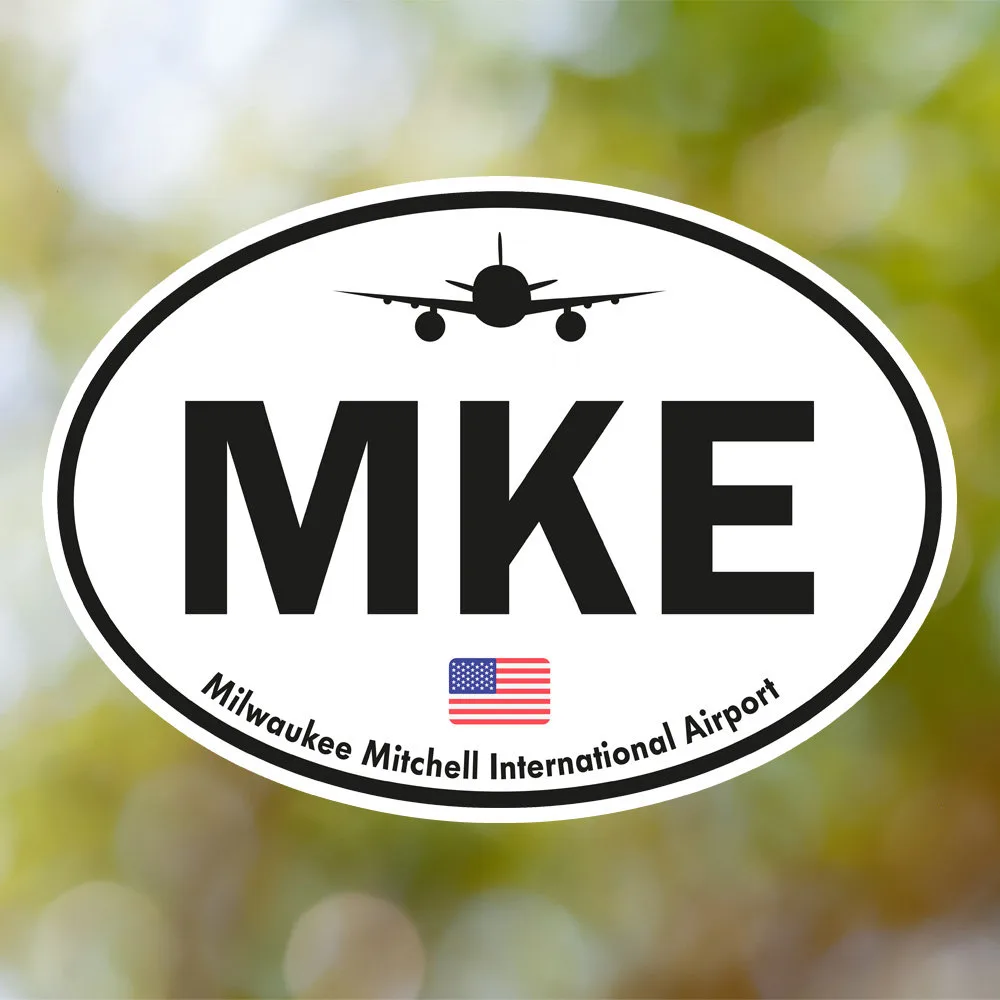 Milwaukee Airport Sticker (Oval Vintage)
