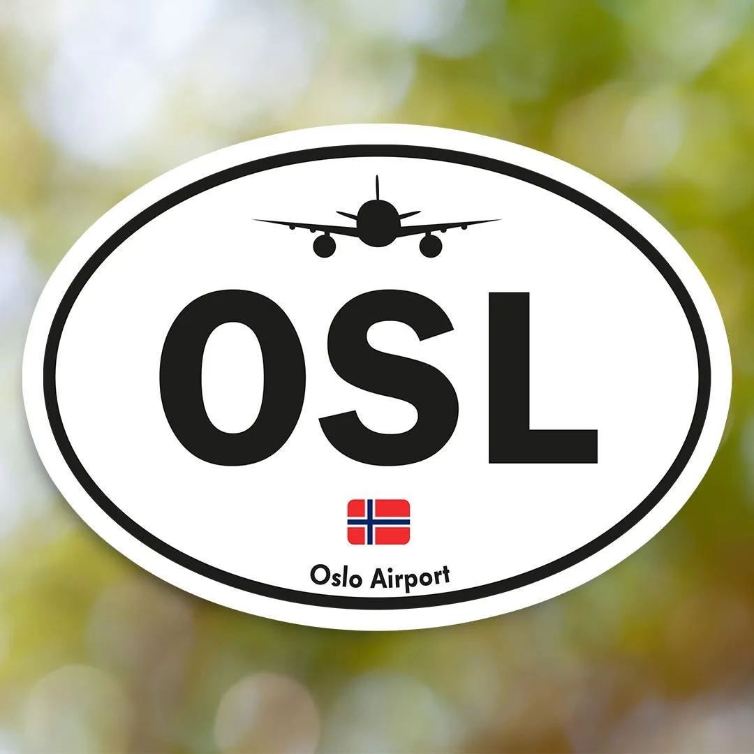 OSL Oslo Airport Sticker (Oval Vintage)