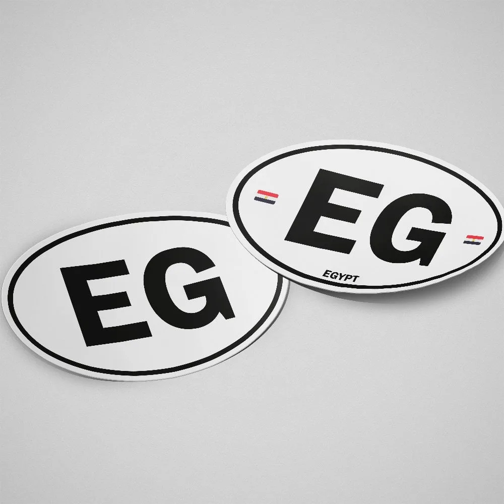 Egypt Sticker Oval White